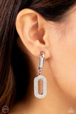 Paparazzi Linked Luxury - White Clip-On Earrings