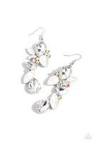 Paparazzi Fancy Flaunter - White Earrings