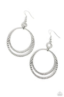 Paparazzi Spin Your HEELS - White Earrings