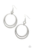 Paparazzi Spin Your HEELS - White Earrings