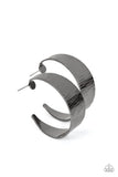Paparazzi Lecture on Texture - Black Hoop Earrings