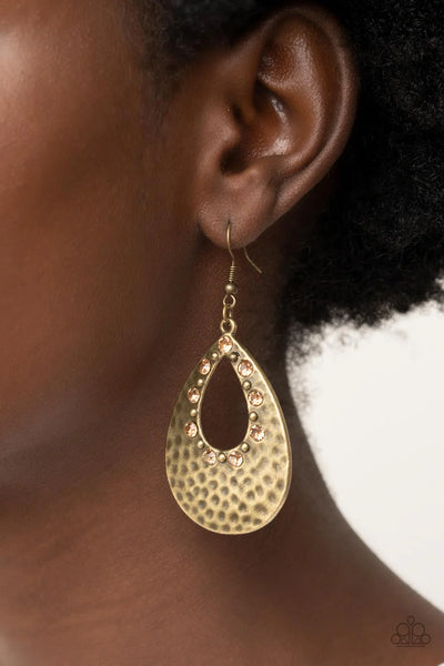 Paparazzi Terraform Twinkle - Brown Earrings