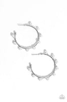 Paparazzi Night at the Gala - White Hoop Earrings