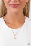 Paparazzi Leave Your Initials - E - Gold Necklace