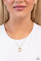 Paparazzi Leave Your Initials - D - Gold Necklace