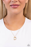 Paparazzi Leave Your Initials - D - Gold Necklace