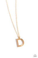 Paparazzi Leave Your Initials - D - Gold Necklace