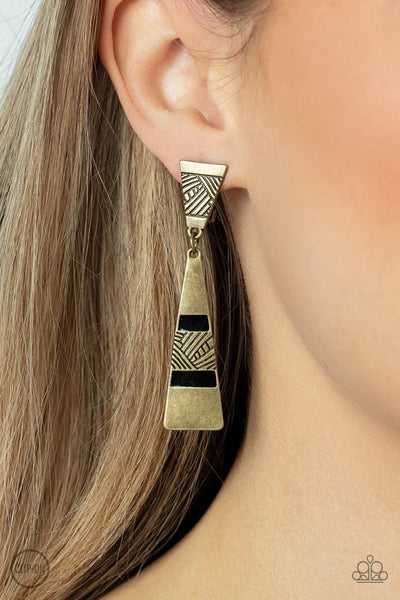 Paparazzi Safari Seeker - Brass Clip-On Earrings