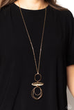Paparazzi Oblong Obligato - Gold Necklace