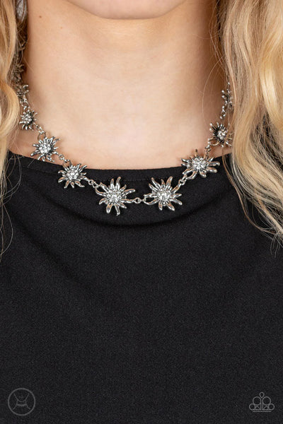 Paparazzi Get Up and GROW - White Choker Necklace
