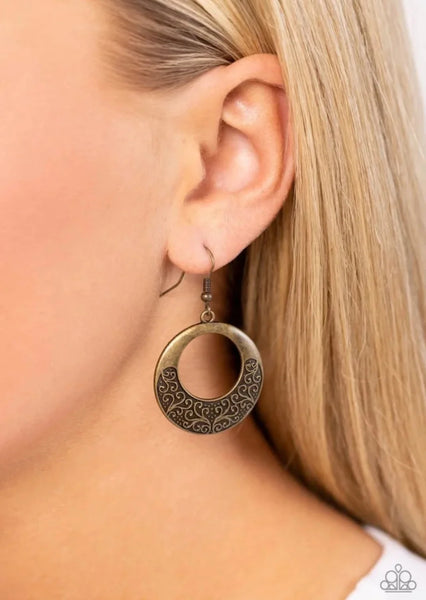 Paparazzi Secret Vineyards - Brass Earrings