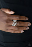 Paparazzi Cross Action Couture - White Ring