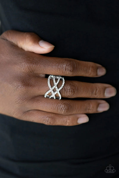 Paparazzi Cross Action Couture - White Ring