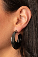 Paparazzi Chic CRESCENTO - Black Earrings