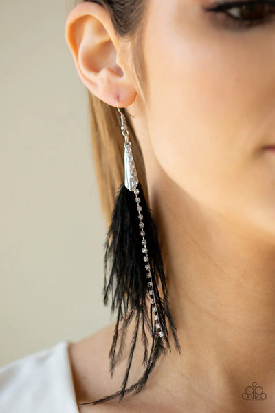 Paparazzi Showstopping Showgirl - Black Earrings