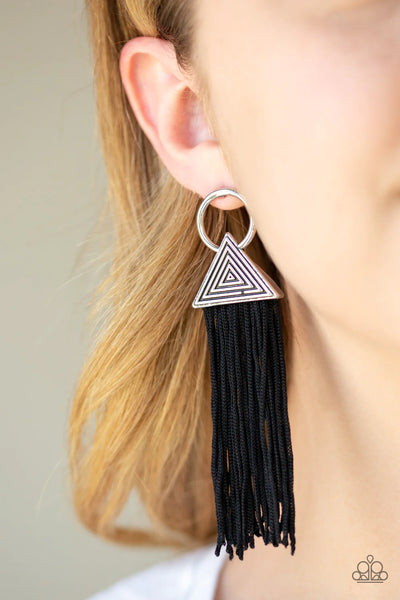Paparazzi Oh My GIZA - Black Post Earrings
