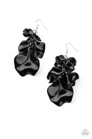 Paparazzi Fragile Florals - Black Earrings
