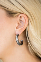 Paparazzi 5th Avenue Fashionista - Black Hoop Earrings