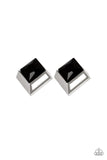 Paparazzi Stellar Square - Black Post Earrings