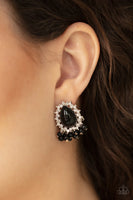 Paparazzi Castle Cameo - Black Post Earrings