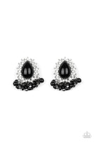 Paparazzi Castle Cameo - Black Post Earrings