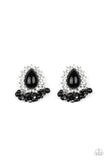 Paparazzi Castle Cameo - Black Post Earrings