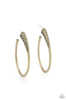 Paparazzi Fully Loaded - Brass Hoop Earrings
