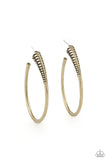 Paparazzi Fully Loaded - Brass Hoop Earrings