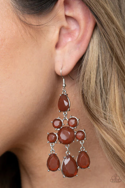 Paparazzi Afterglow Glamour - Brown Earrings