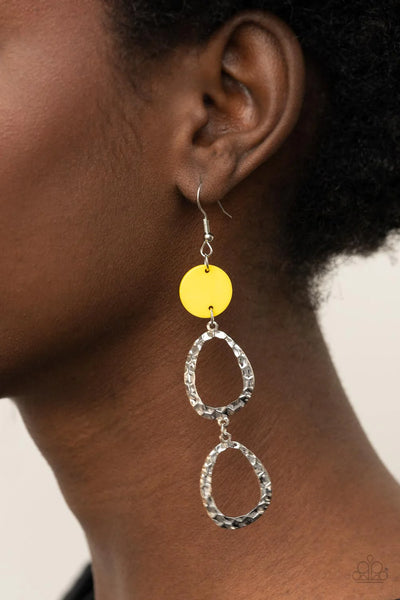 Paparazzi Surfside Shimmer - Yellow Earrings