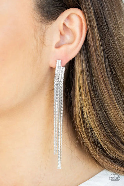 Paparazzi Radio Waves - White Earrings