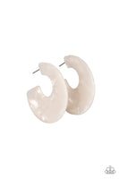 Paparazzi Tropically Torrid - White Hoop Earrings
