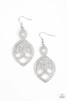 Paparazzi A Grand Statement - White Earrings