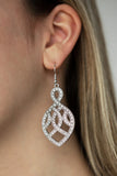 Paparazzi A Grand Statement - White Earrings