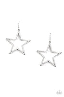 Paparazzi Count Your Stars - White Earrings