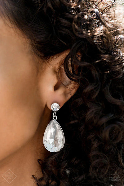 Paparazzi Debutante Dazzle -White Post Earrings