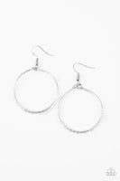 Paparazzi Colorfully Curvy - White Earrings