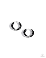 Paparazzi Pivoting Paint - Black Hoop Earrings