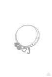 Paparazzi Making It INITIAL - J - Silver Bracelet