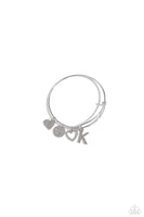 Paparazzi Making It INITIAL - K - Silver Bracelet