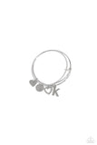 Paparazzi Making It INITIAL - K - Silver Bracelet