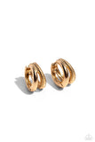 Paparazzi Textured Tremolo - Gold Hoop Earrings