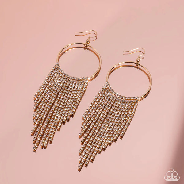 Paparazzi Streamlined Shimmer - Gold Earrings