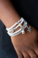 Paparazzi Ocean Breeze - White Bracelet