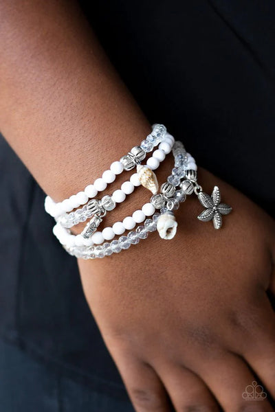 Paparazzi Ocean Breeze - White Bracelet