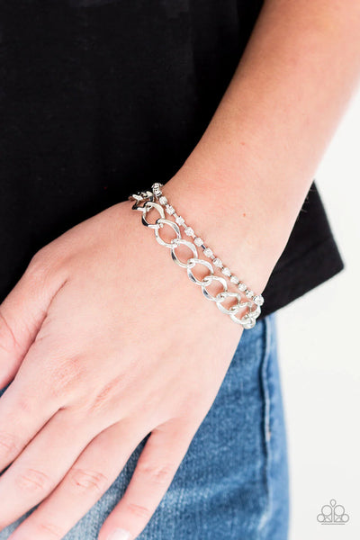 Paparazzi Material Girl - White Bracelet