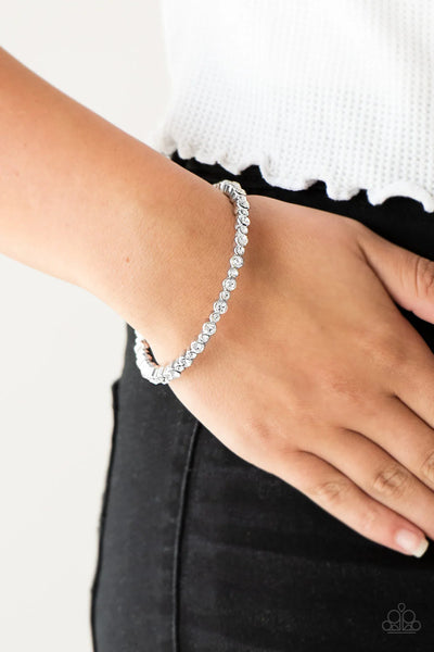 Paparazzi Seven Figure Fabulous - White Bracelet