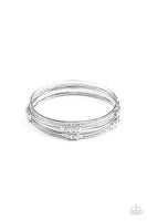 Paparazzi Stackable Sparkle - White Bracelet