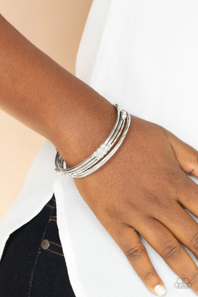 Paparazzi Stackable Sparkle - White Bracelet