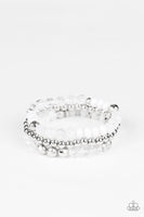 Paparazzi Sugary Shimmer - White Bracelet